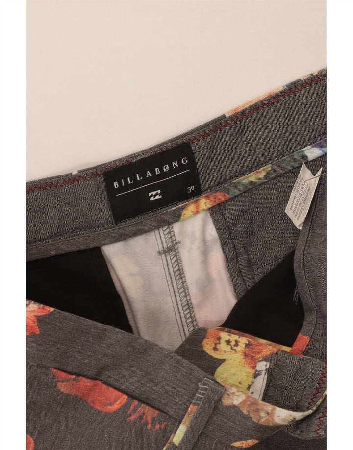 Billabong Herre Chino Shorts W30 Medium Grey Floral Polyester