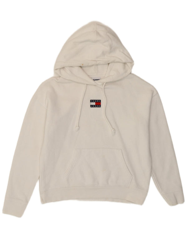 Tommy Hilfiger Dame Oversized hættetrøje Jumper UK 6 XS Hvid Bomuld