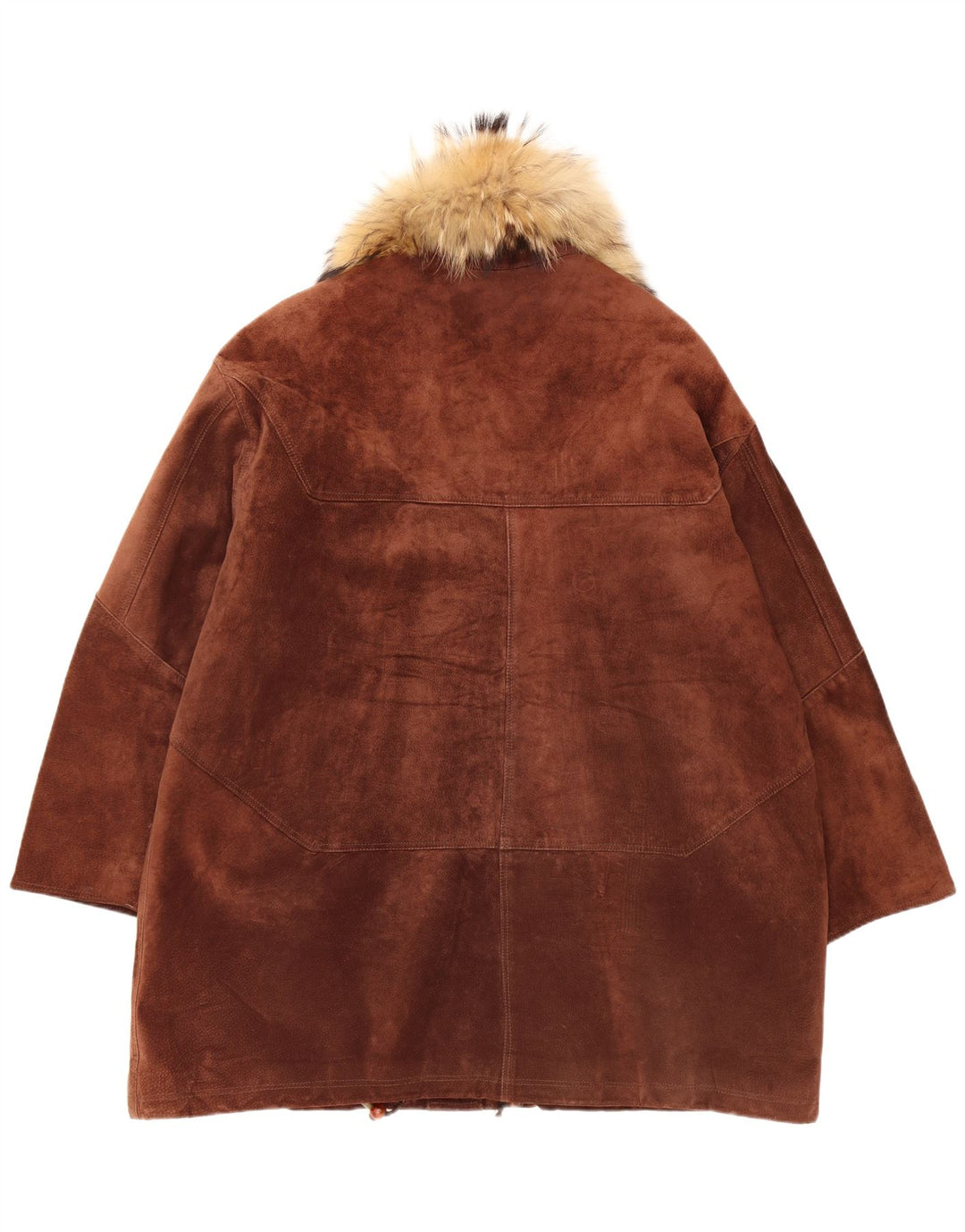 MICHEL Dame Oversized Ruskind Windbreaker Frakke IT 48 XL Brun