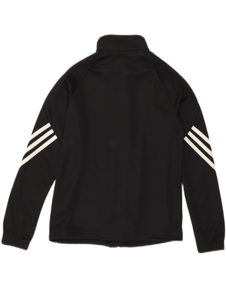 ADIDAS Boys Climalite Tracksuit Top Jacket 9-10 Years Black Polyester Vintage Adidas and Second-Hand Adidas from Messina Hembry 