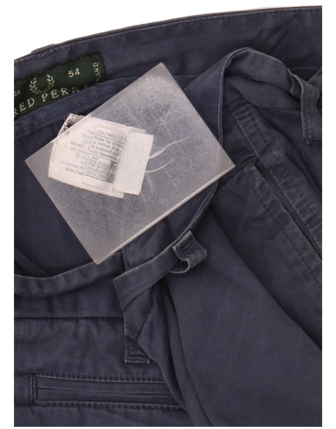 FRED PERRY Herre Chino Shorts IT 54 2XL W38 Marineblå Bomuld