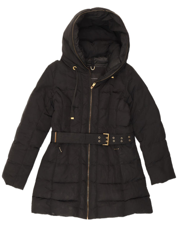 Zara Dame Hætte Polstret Jakke UK 16 Stor Sort Polyester