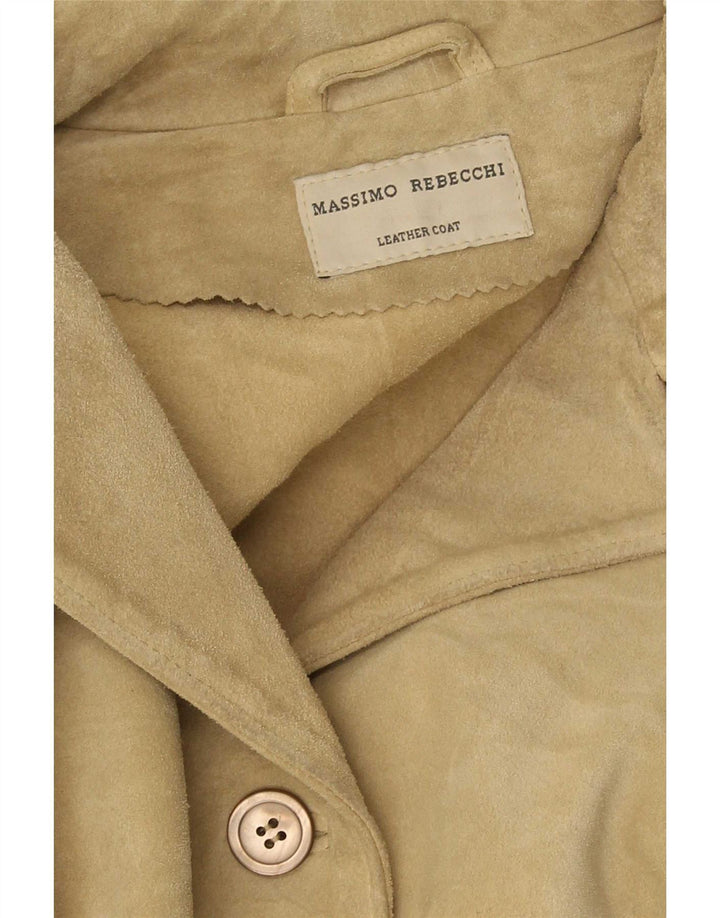 Massimo Rebecchi Dame 4-knaps ruskindsblazerjakke UK 14 Medium Beige