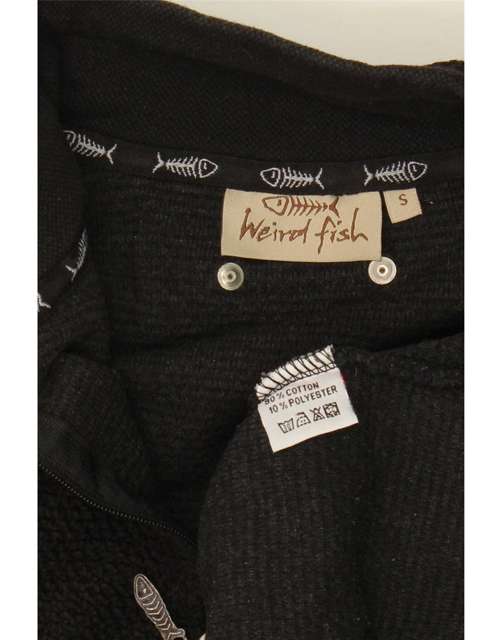 Weird Fish Herre Zip Neck Sweatshirt Jumper lille sort bomuld