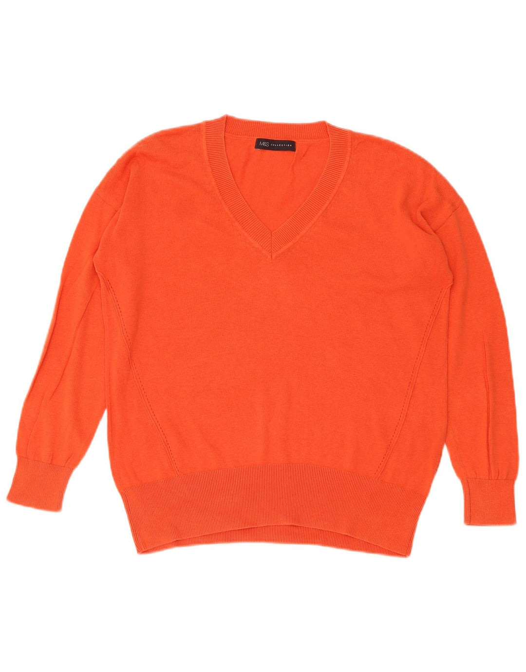 Marks & Spencer Dame V-hals sweater UK 14 Medium Rød