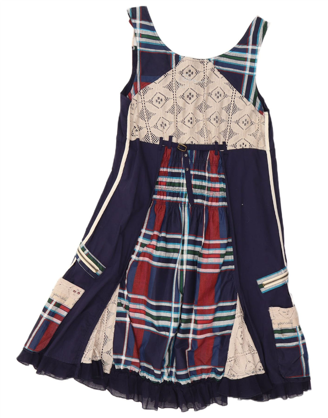 DESIGUAL Kvinders grafisk A-line kjole EU 40 Mellem marineblå patchwork