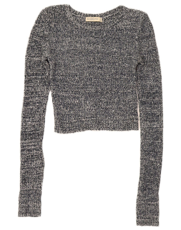 Abercrombie & Fitch Dame Boat Neck Jumper Sweater UK 10 Small Grey