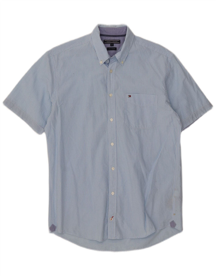 Tommy Hilfiger Herre New York Fit kortærmet skjorte Medium Blue Gingham