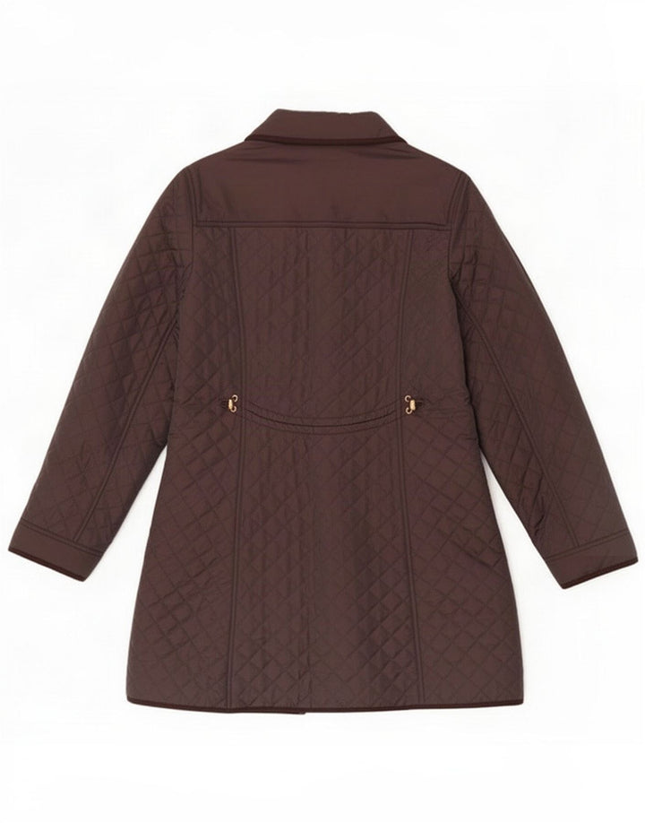 Hobbs Dame Quilted Jacket UK 12 Medium Brun Nylon