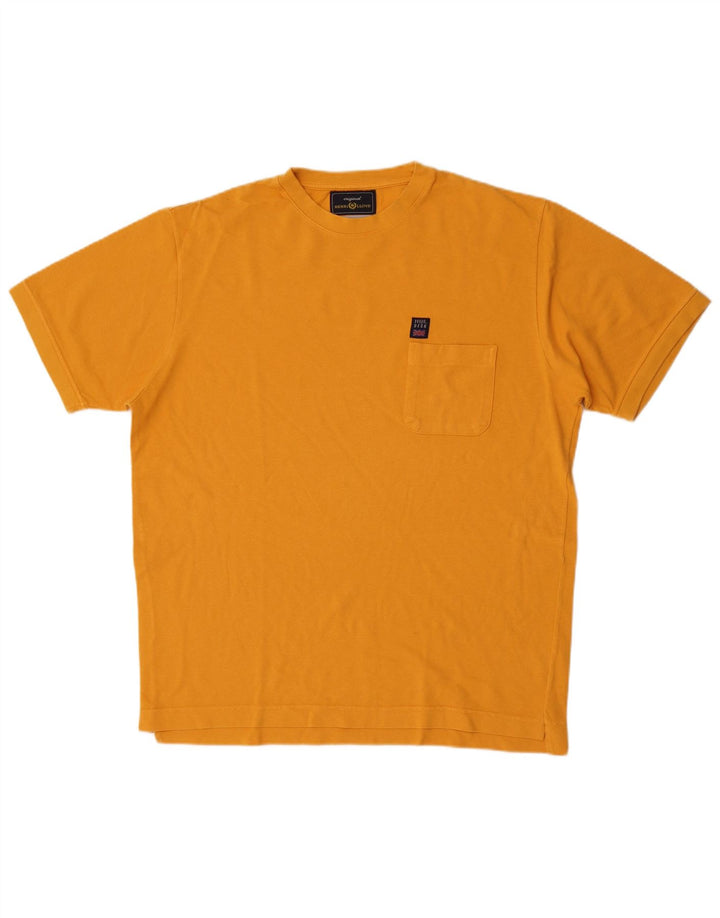Henri Lloyd Herre T-Shirt Top Medium Gul Bomuld