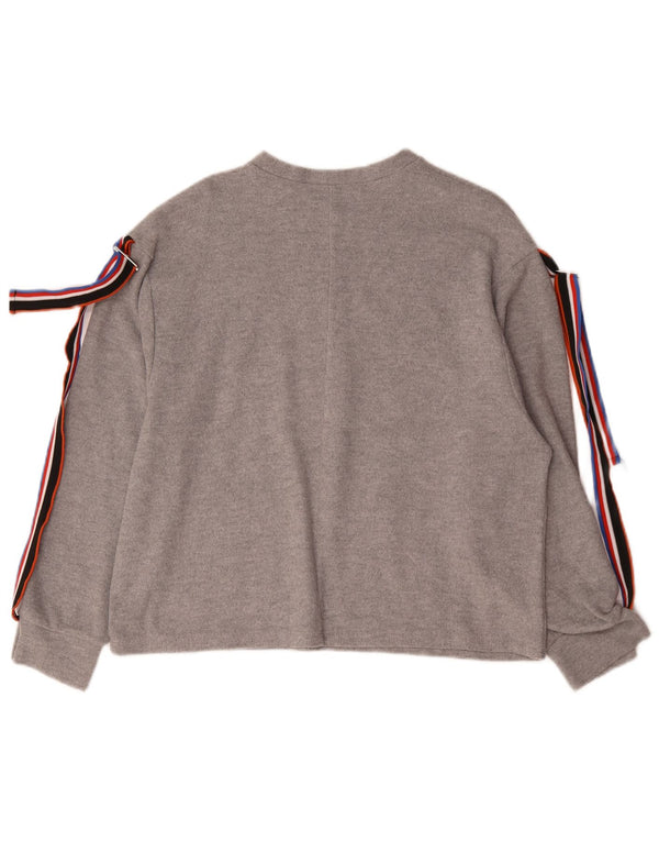 Zara Dame Top Langærmet UK 14 Medium Grey Polyester