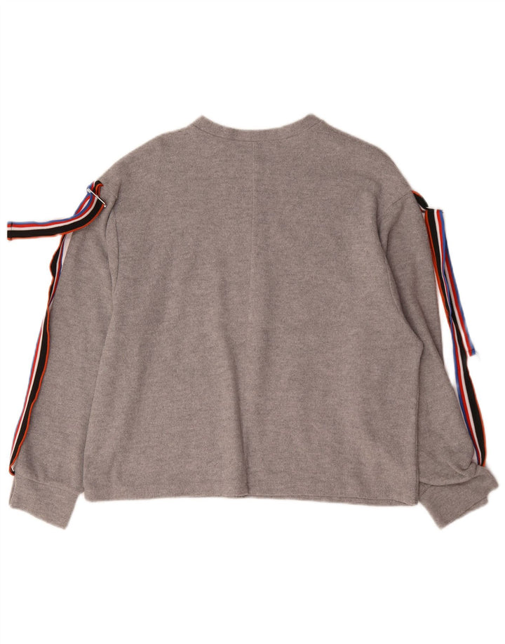 Zara Dame Top Langærmet UK 14 Medium Grey Polyester