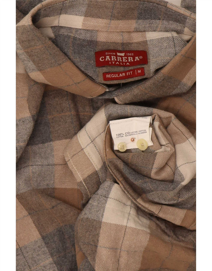Carrera Herre Regular Fit Flanellskjorte Medium Brun Ternet Bomuld
