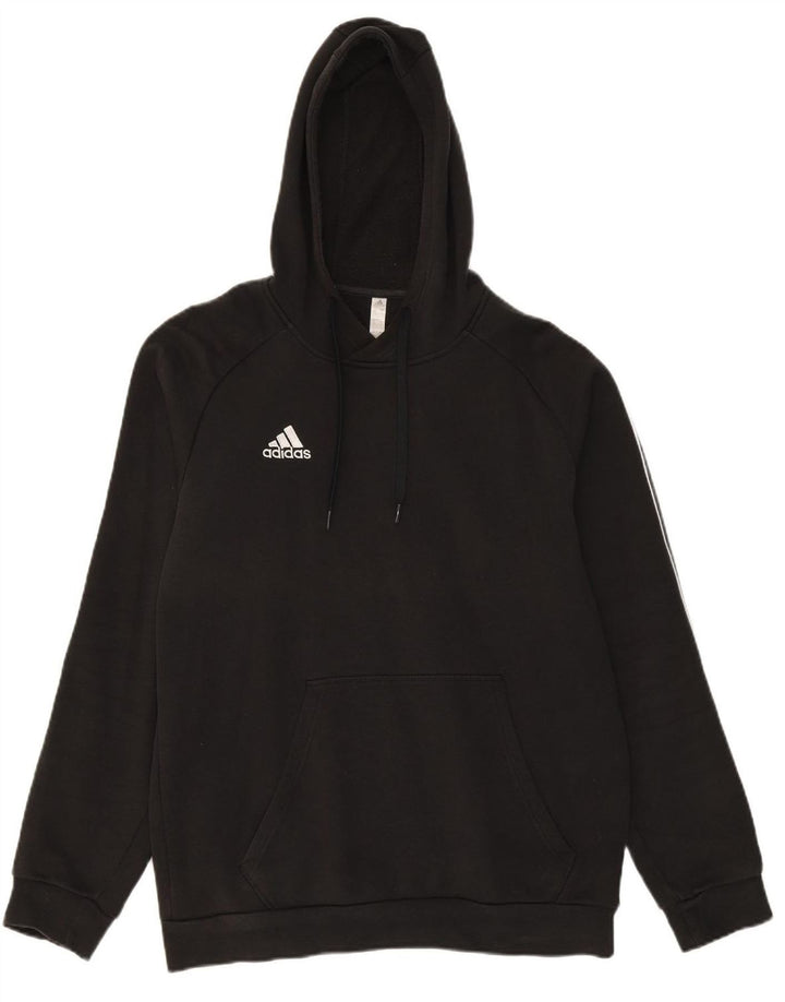 ADIDAS Mens Hoodie Jumper Large Black Cotton