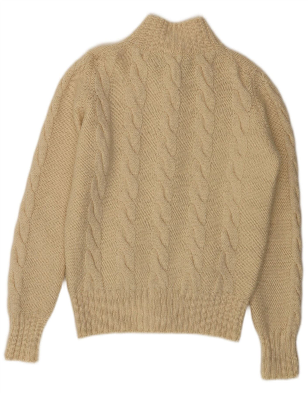 VINTAGE Dame cardigan sweater EU 38 Medium Off White Uld