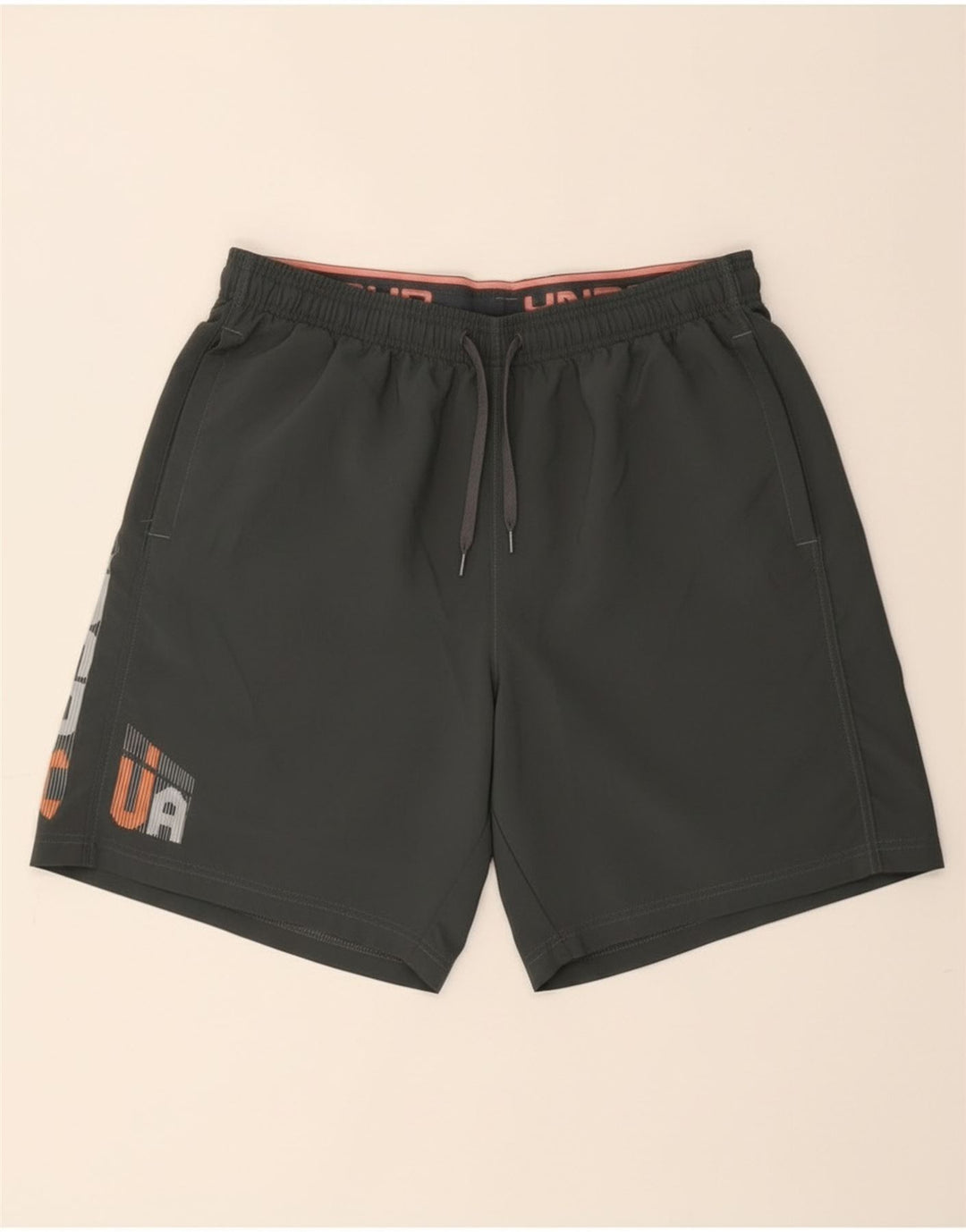 Under Armour Herre Heat Gear Graphic Sports Shorts Large Grå Polyester