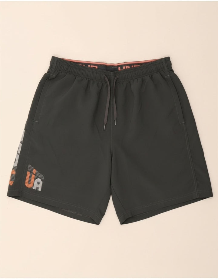 Under Armour Herre Heat Gear Graphic Sports Shorts Large Grå Polyester