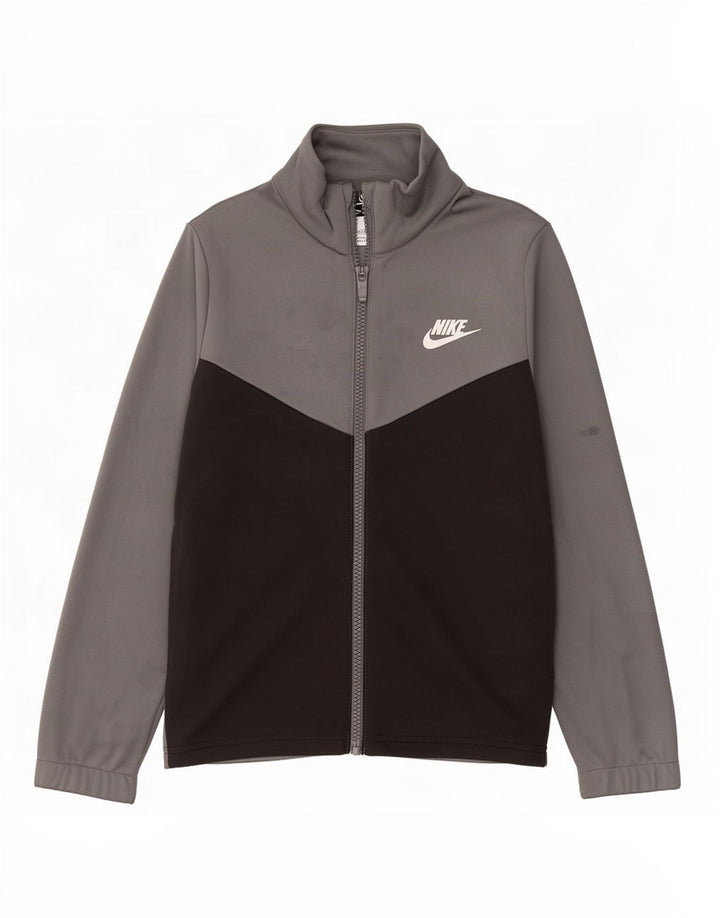 Nike drenge grafisk træningsdragt topjakke 8-9 år lille grå farveblok