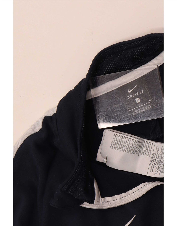 Nike Herre Dri Fit Pullover Træningsdragt Top Medium Navy Blue Colourblock