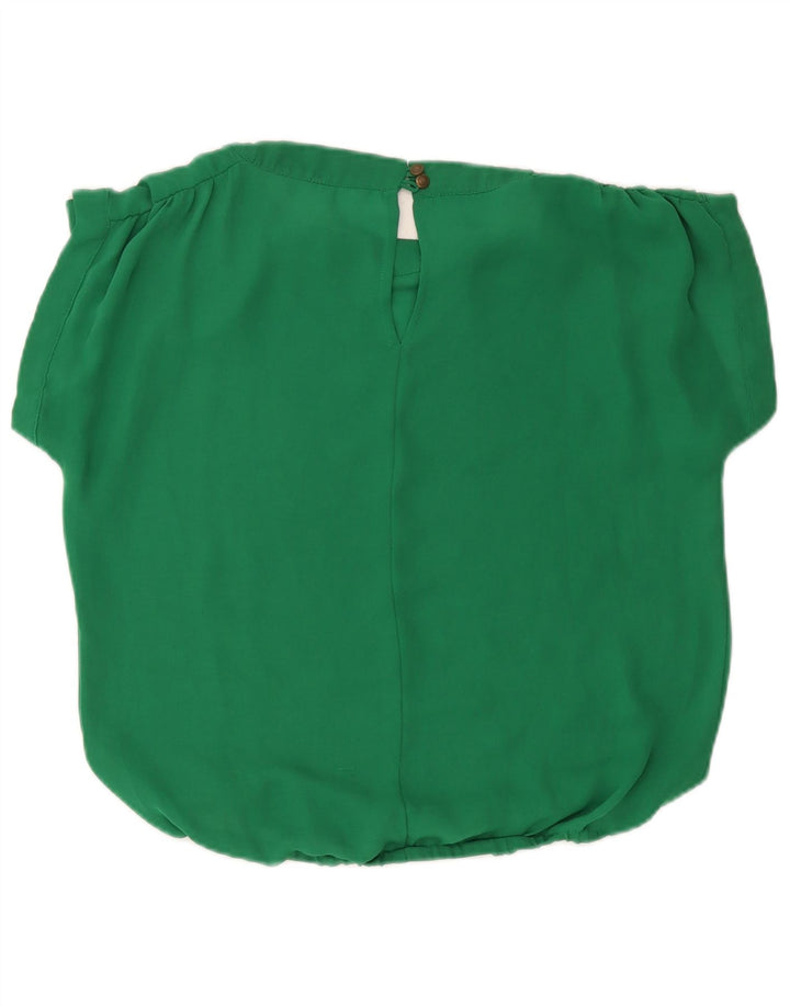 Zara Dame Oversized Bluse Top UK 10 Lille Grøn