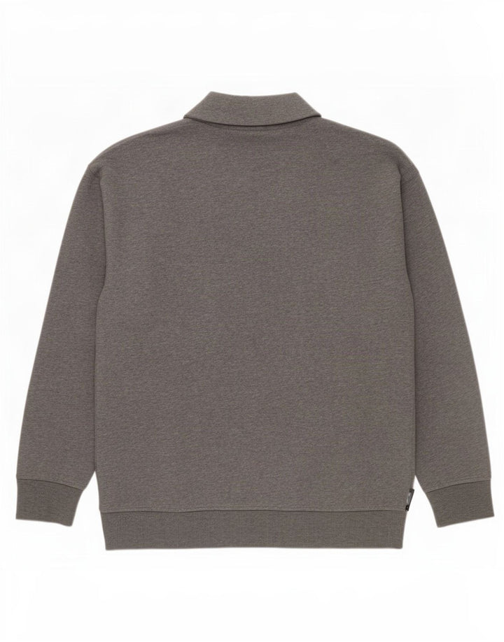 Vans Herre Grafisk Zip Neck Sweatshirt Jumper Medium Grå Bomuld