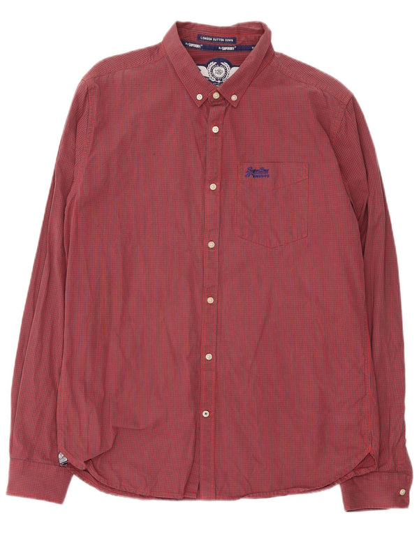 Superdry Mens Shirt XL Red Check Cotton