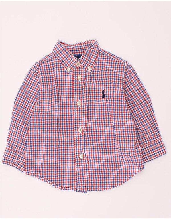 Ralph Lauren Baby drengeskjorte 9-12 måneder rød Gingham bomuld