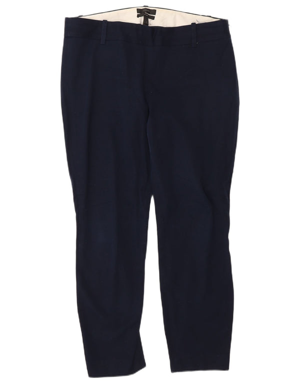 J. CREW Dame Minnie Slim Cropped Trousers US 8 Medium W30 L26 Navy Blue