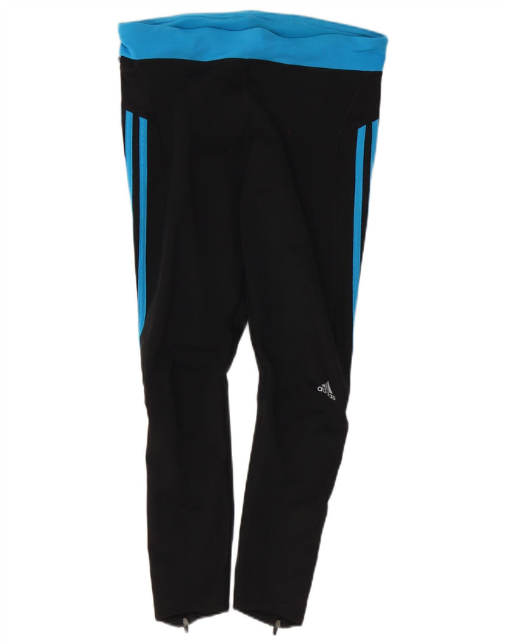 ADIDAS Womens Climalite Leggings UK 12 Medium Black Colourblock