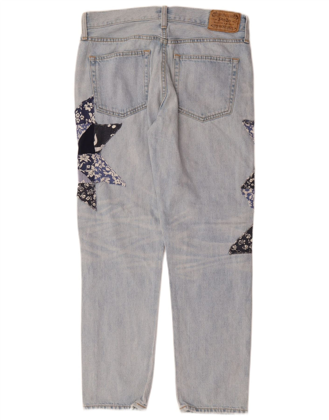 POLO RALPH LAUREN Lige jeans til kvinder W26 L26 Blå Patchwork Bomuld