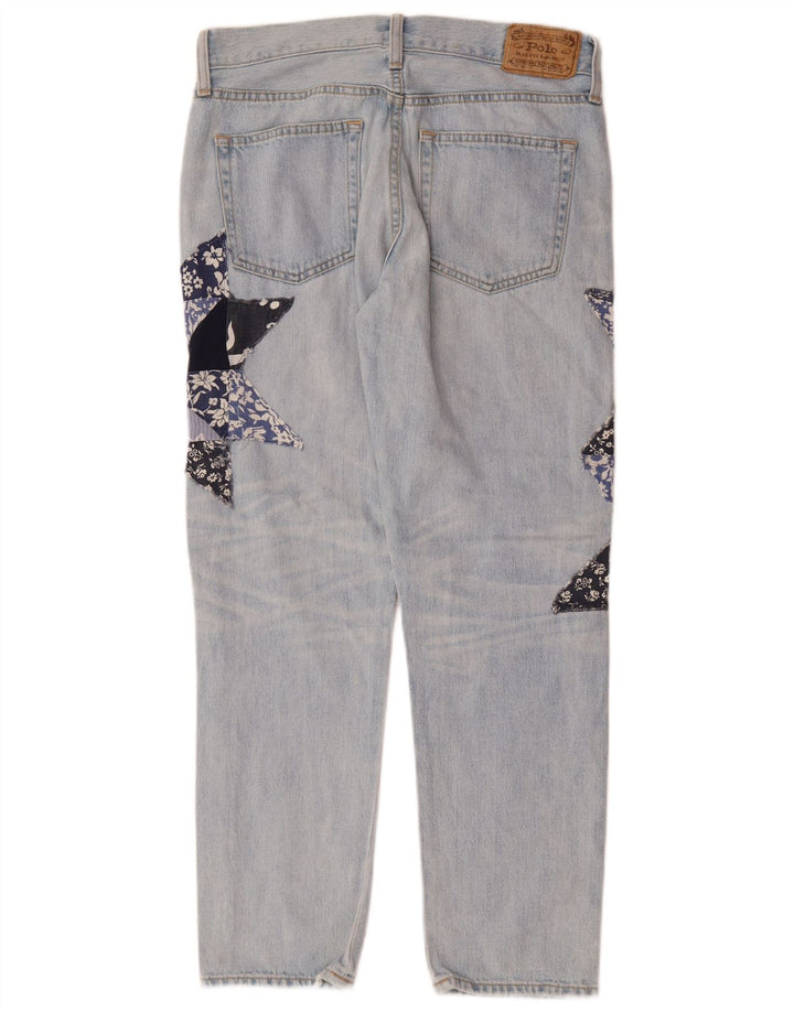 POLO RALPH LAUREN Lige jeans til kvinder W26 L26 Blå Patchwork Bomuld