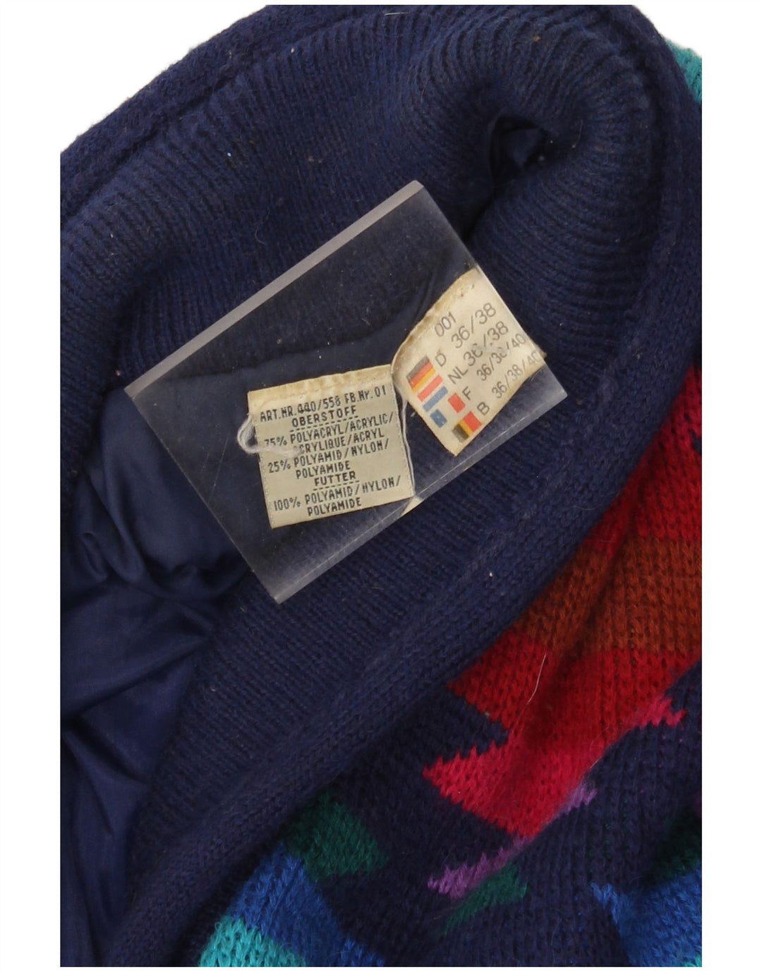 Vintage Dame Strik Windbreaker Coat EU 36/38 Small Multicolored Aztec