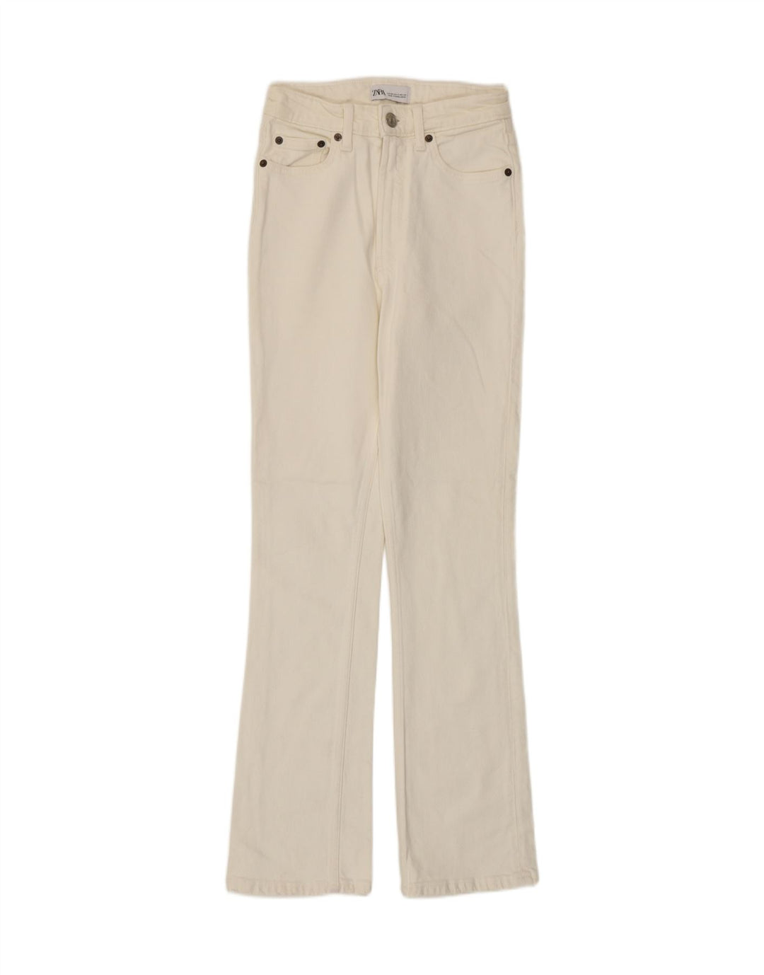 Zara Dame Bootcut Jeans EU 34 2XS W24 L29 Hvid Bomuld