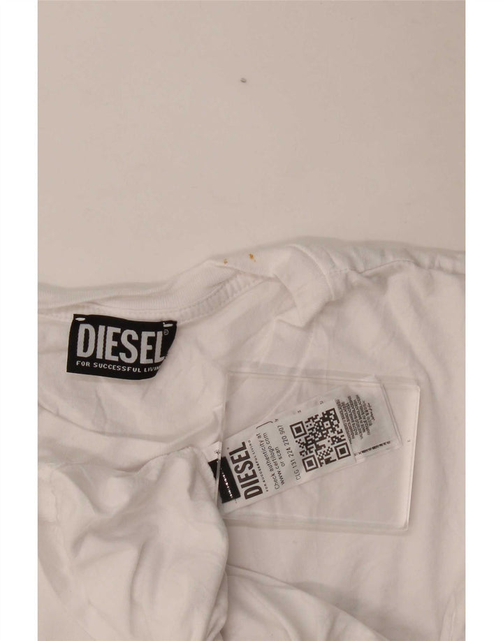 Diesel Herre T-Shirt Top Stor Hvid Bomuld