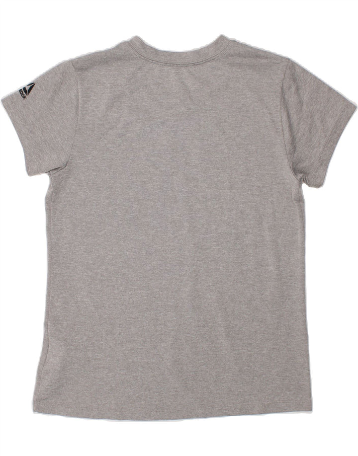 REEBOK Girls Graphic T-Shirt Top 10-11 Years Medium Grey Polyester Vintage Reebok and Second-Hand Reebok from Messina Hembry 
