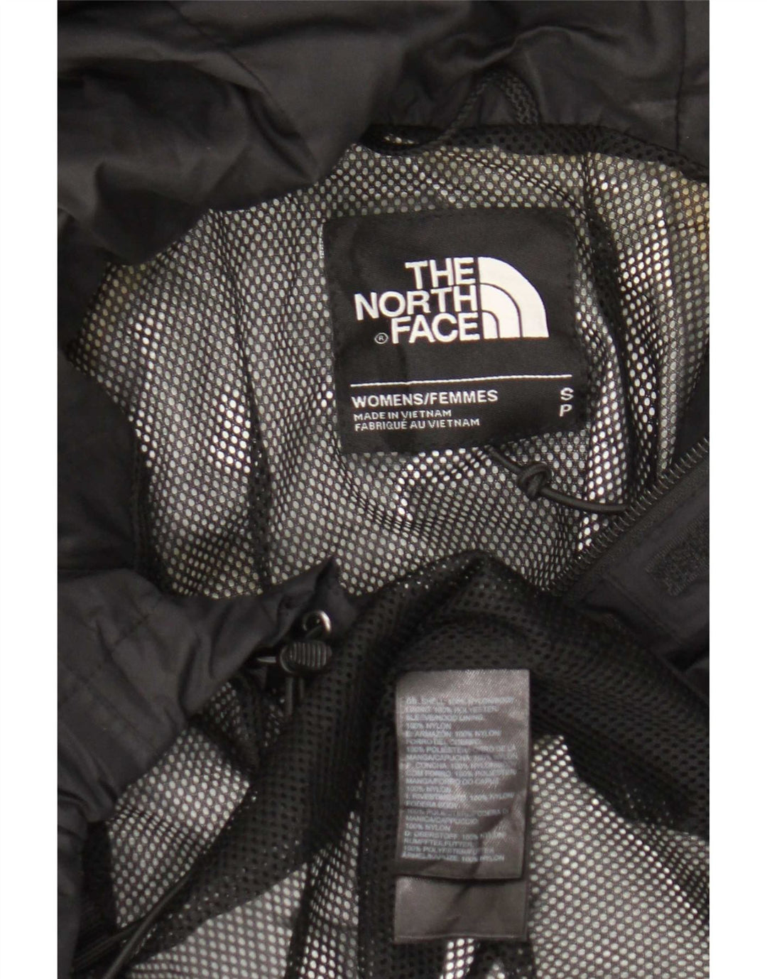 The North Face Regnjakke med hætte til kvinder UK 10 Lille sort nylon