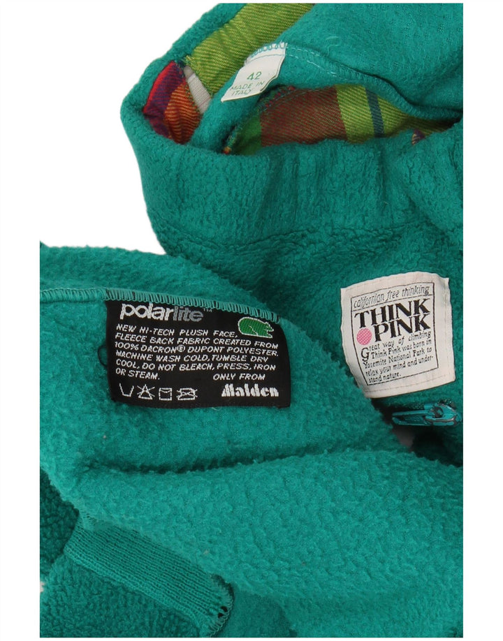 TÆNK PINK Dame Fleece hel træningsdragt IT 42 Medium Green Colourblock