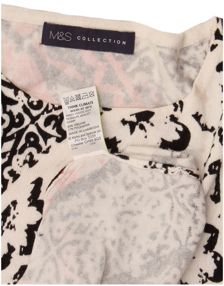 Marks & Spencer Dame Top 3/4 ærmer UK 14 Large Multicolored Floral