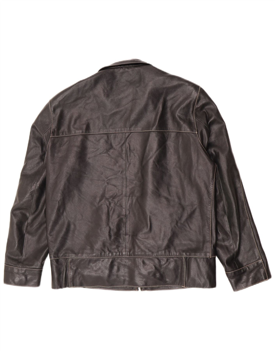 Vintage herre lynlås læderjakke IT 50 Large Black Biker