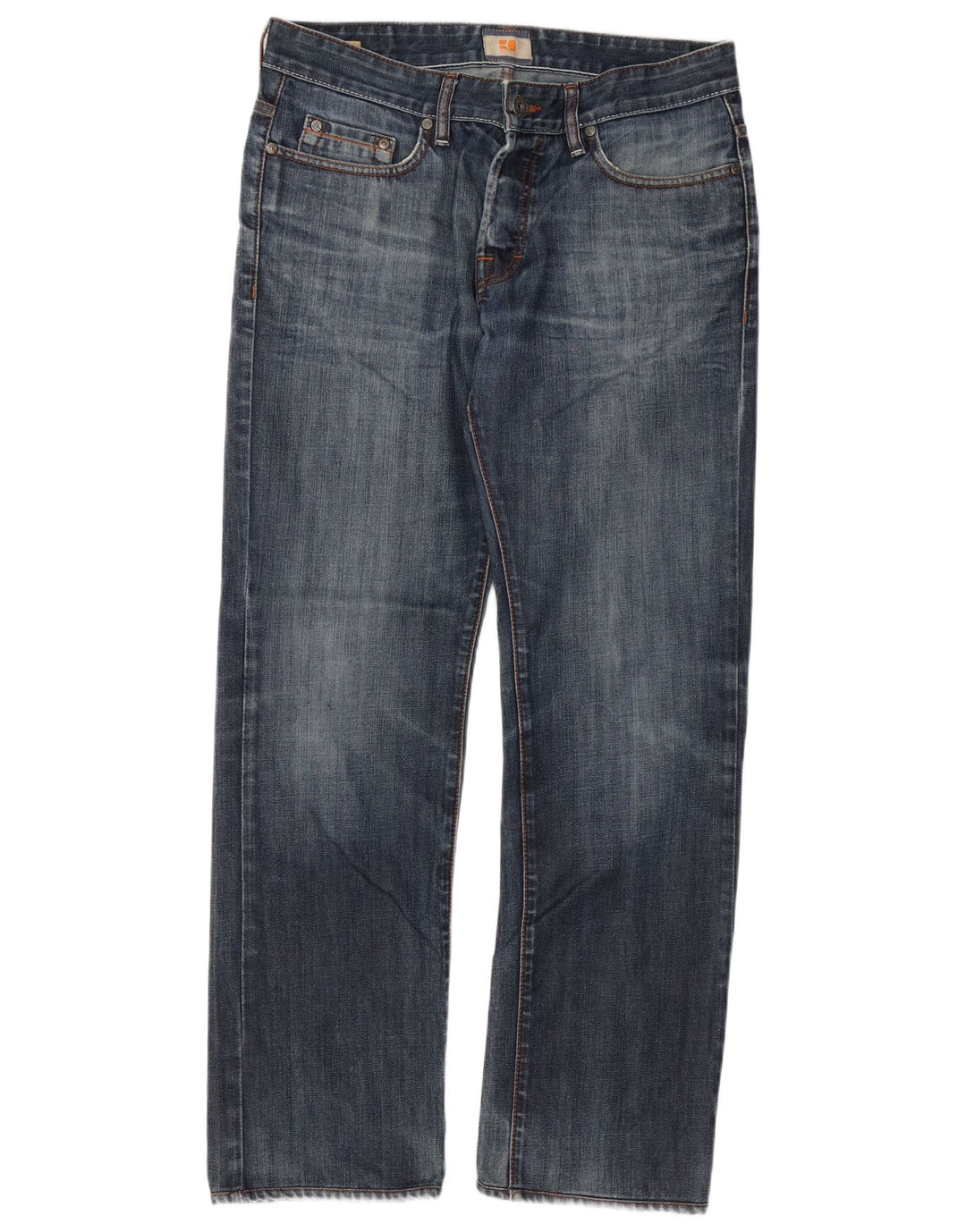 Hugo Boss Straight Jeans til mænd W33 L32 blå bomuld