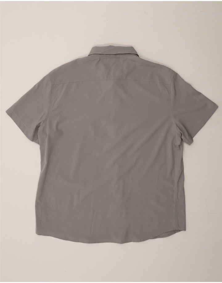 DKNY Mens Regular Fit Short Sleeve Shirt XL Grey Polyester Vintage Dkny and Second-Hand Dkny from Messina Hembry 