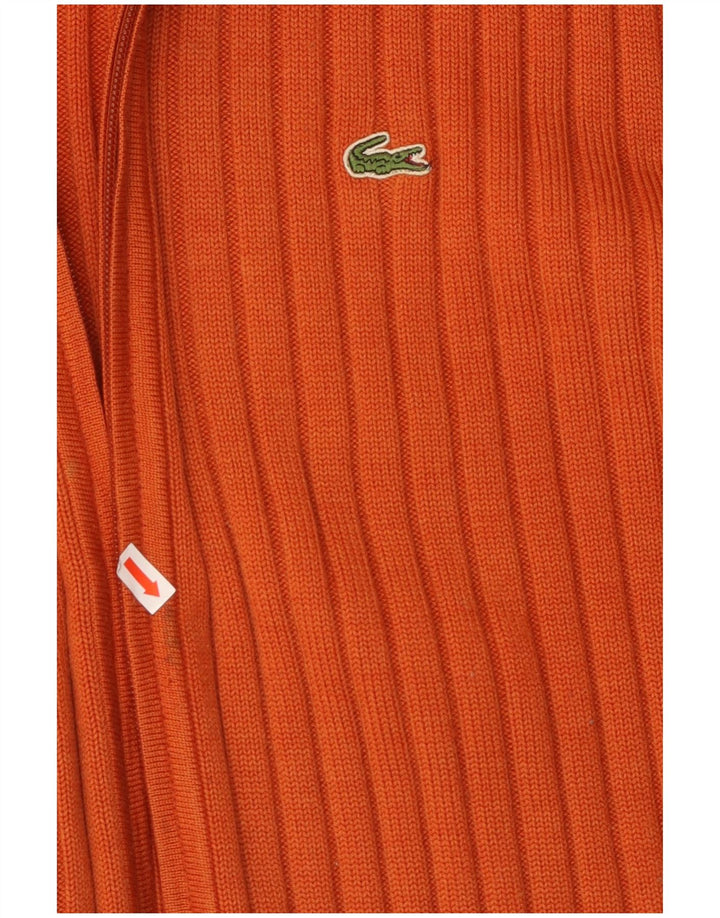 LACOSTE Herre cardigan sweater str. 7 2XL Orange Uld