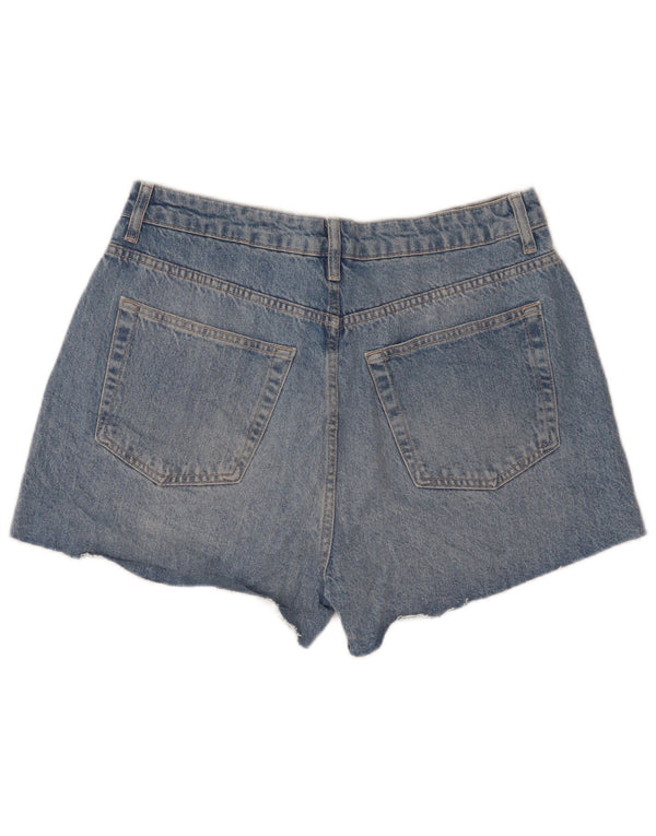 Topshop Womens Distressed High Waist denimshorts UK 14 Large W32 Blue