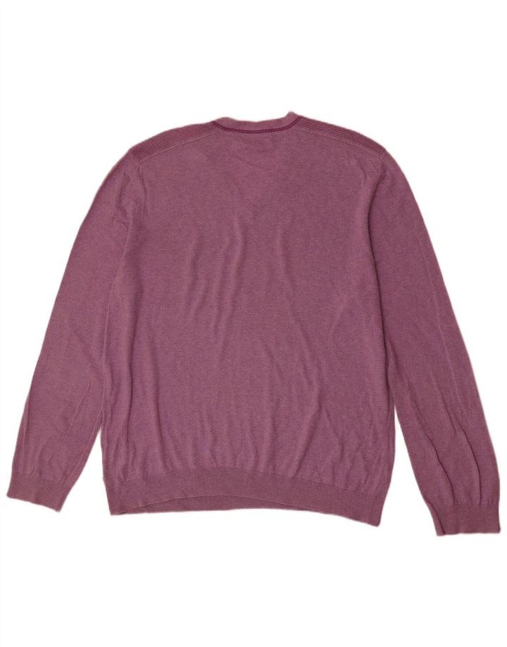 Ted Baker Herre V-hals sweater Størrelse 6 2XL Pink Bomuld