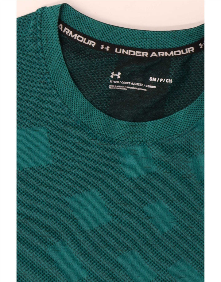 Under Armour Herre T-Shirt Top Lille Blå Geometrisk