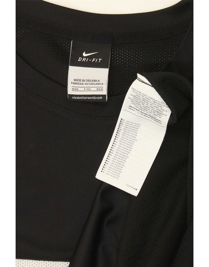 Nike Herre Dri Fit T-Shirt Top 2XL Sort Colourblock Polyester