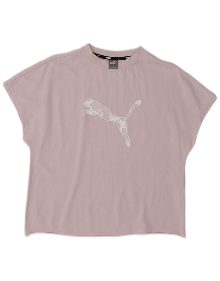 PUMA Womens Oversized Graphic T-Shirt Top UK 10 Small Purple