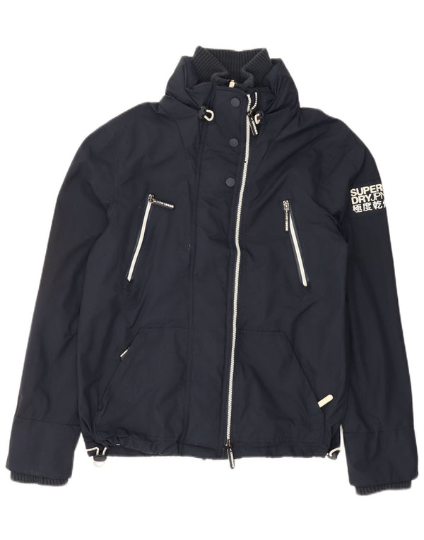 SUPERDRY Herre Grafisk Windbreaker Jacket UK 38 Medium Navy Blue Nylon
