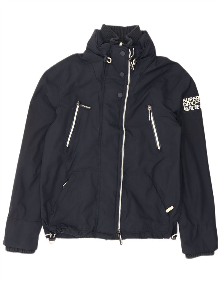 SUPERDRY Herre Grafisk Windbreaker Jacket UK 38 Medium Navy Blue Nylon