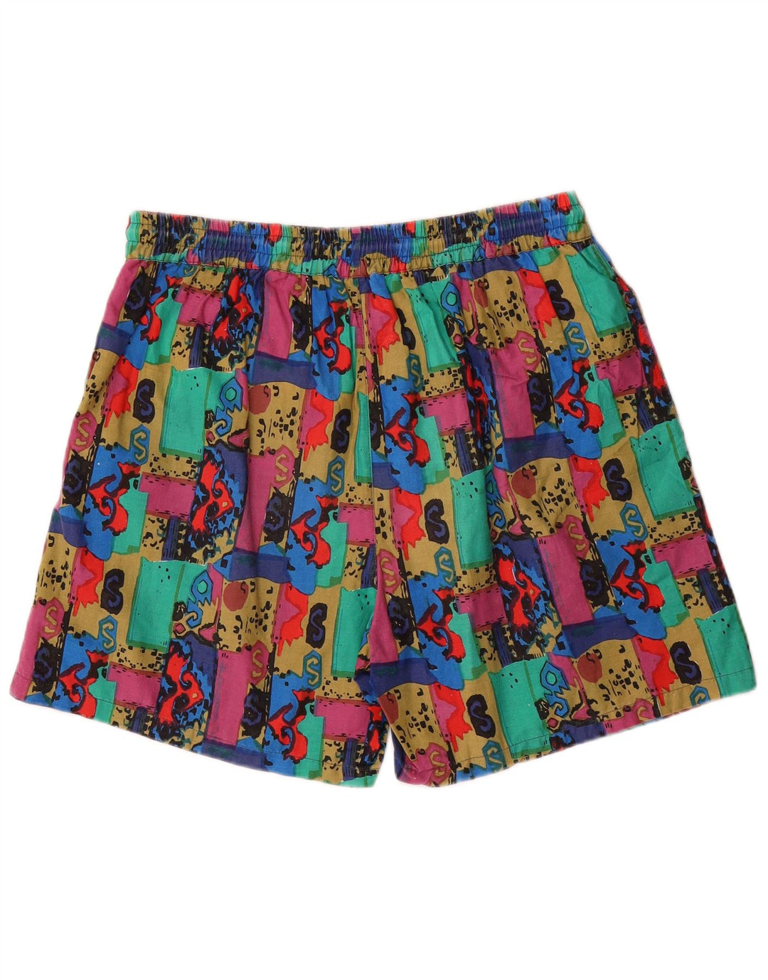 Vintage badeshorts med abstrakt mønster til mænd XL flerfarvet nylon